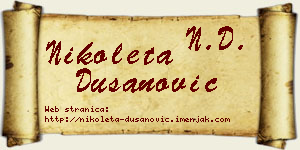 Nikoleta Dušanović vizit kartica